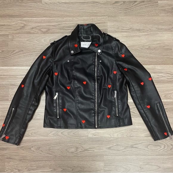 💔 Heart Embroidered Faux Leather Moro Jacket 💔 - Picture 6 of 11
